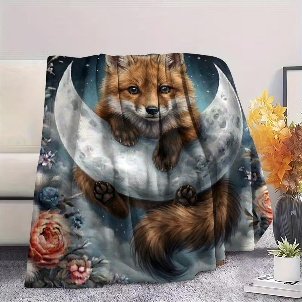 1Pc Cute Animal Print Flannel Blanket, High quality Comfortable for All Seasons, Home Decor, Warmth and Comfort, Perfect for Christmas Gifts 27