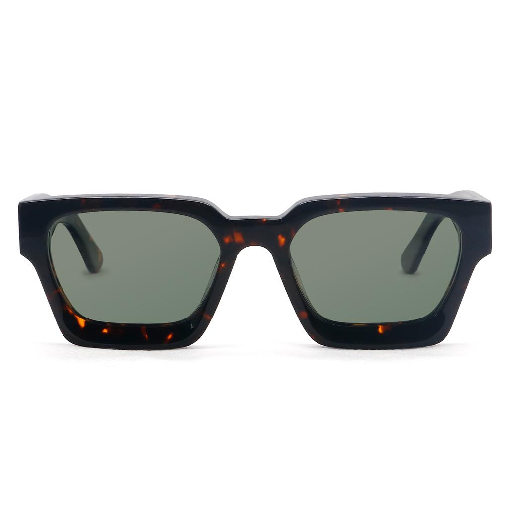 Luxury Vintage Black Square Oversize Sunglasses Acetate Polarized Custom Logo Thick Sun Glasses for Men Women Transparent