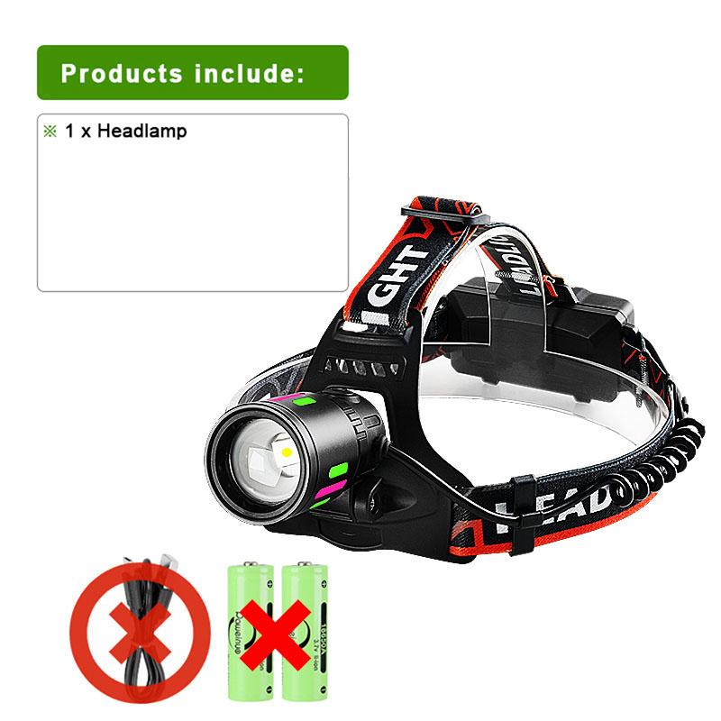 Rechargeable LED Headlamp High Lumens Head LED Front Flashlight Most Powerful Long Range Headlight Outdoor Fishing Camping Lights