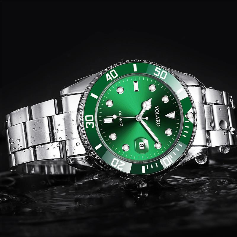 SICONE Watch Men's Green Water Ghost Steel Belt Calendar Quartz Watch