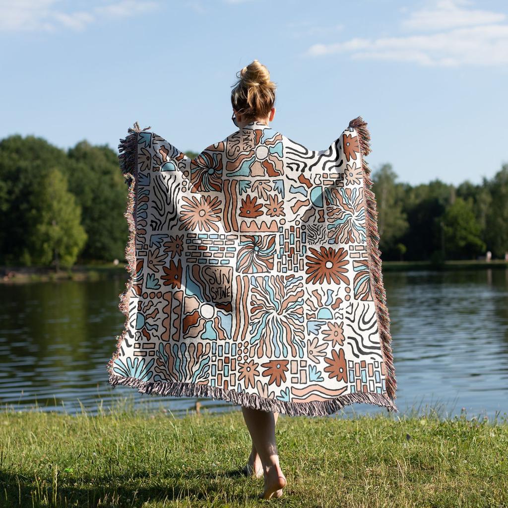 Tribal Leinen Decken Karierte Gestrickte Outdoor Teppiche Camping Picknick Decke Boho Dekorative Bettdecken Sofamatten Reise Teppich Quaste