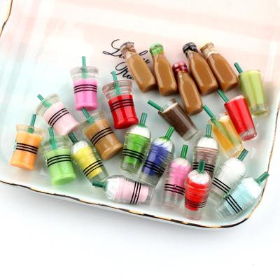 10PCS  Fruit Drink Play Dollhouse Dolls Accessories 1/12 Doll House Miniature Food Mini Resin Fruit Bottle Simulation Drinks Toys
