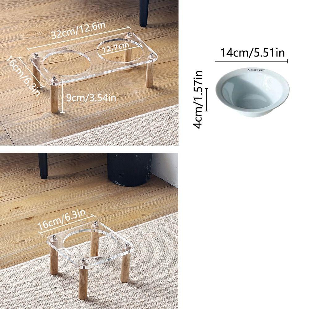 Protect Cervical Spine Raised Cat Feeder Single/Double Bowl Cat Drinking Feeding Bowl  Indoor