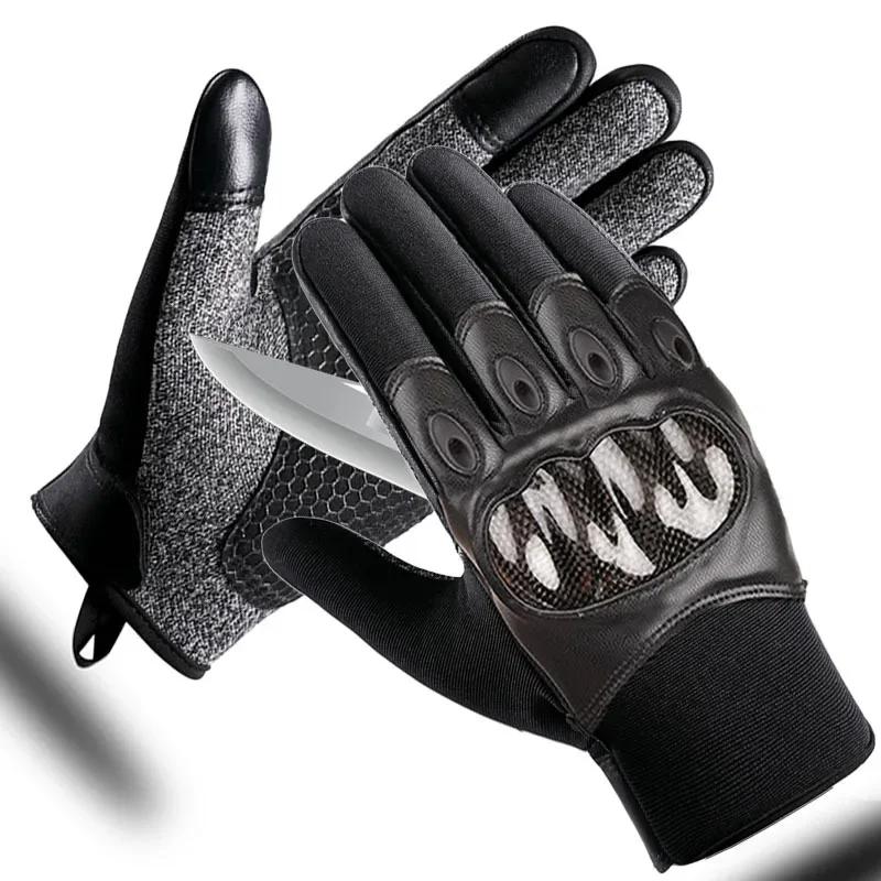 Sommer Stufe 5 Schnittfeste Lammlederhandschuhe Knöchel Stichfeste Carbon-Schale Militärisches Training Fans Zubehör Herren Damen