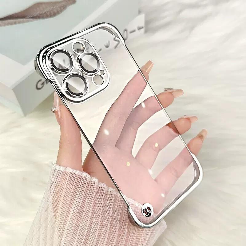 Applicable To IPhone17promax Electroplated Frameless Mobile Phone Case Apple 16 Ultra Thin Transparent Protective Case Lens Film