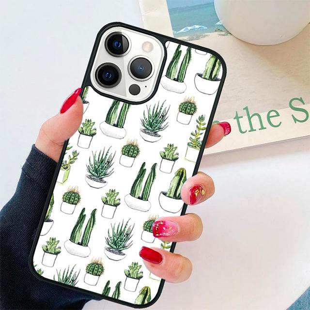 Watercolour Succulents Cacti Coque Shell For iPhone 17 Air 15 16 14 13 12 Pro Max 11 Pro Max Plus Phone Case Cover