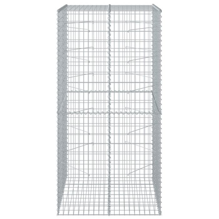 VidaXL Panier gabion avec couvercle 100x100x200 cm fer galvanisé, mur en gabion, mur de soutènement en gabion, clôture en 3295225
