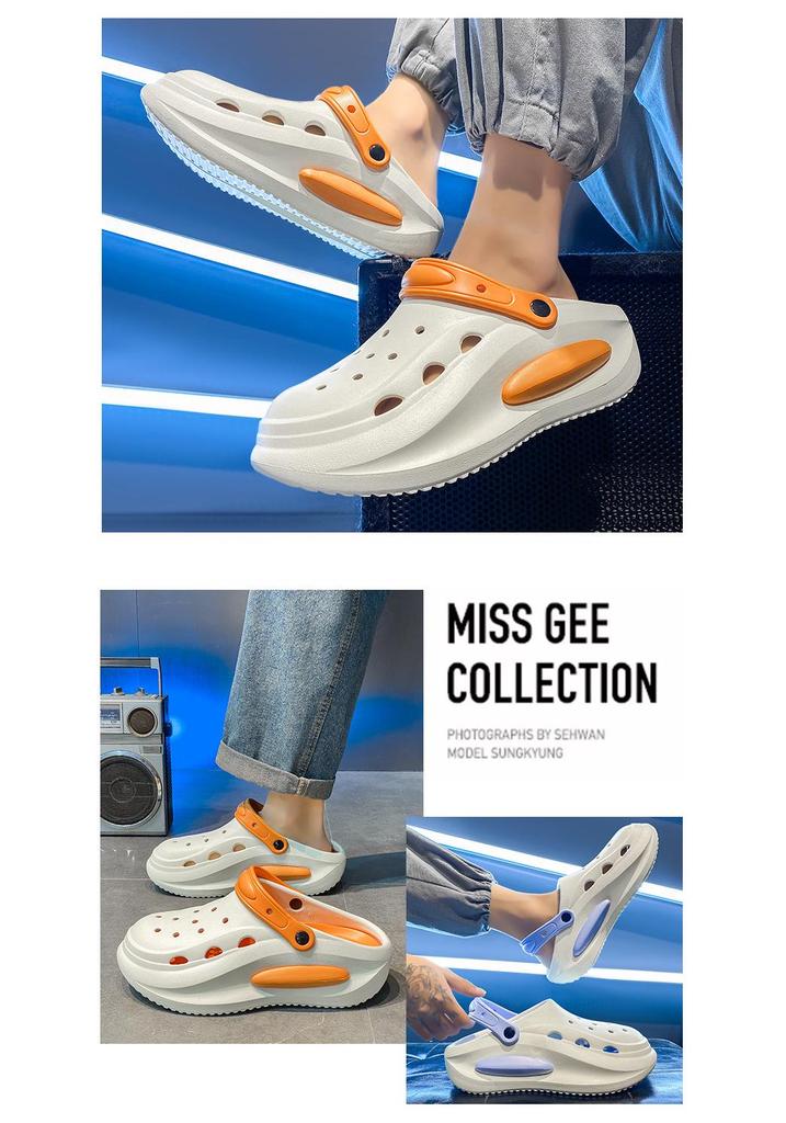 Summer Trendy EVA Squishy Hole Shoes: Soft, Non-Slip, Breathable, Two-Way Wear Beach Shoes for Couples