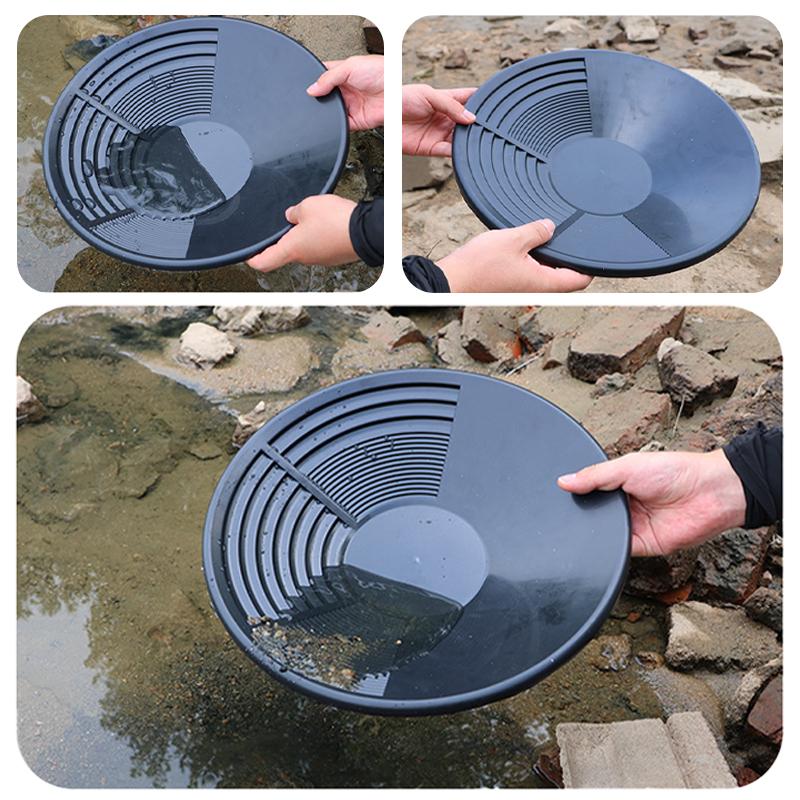 Bassin de Lavage d'Or Outil de Prospection pour Amateurs Passionnés Conception Empilable pour Débutants Idéal pour l'Exploration des Eaux Rapides