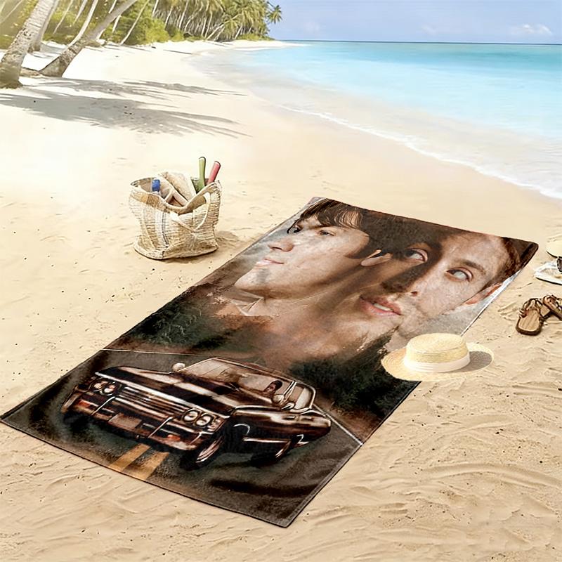 Supernatural Print Beach Towel, Large Soft Quick Dry Towel for Beach Camping Swimming