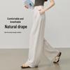 ESE-Y Women's Drapey Linen Blend Wide-Leg Pants