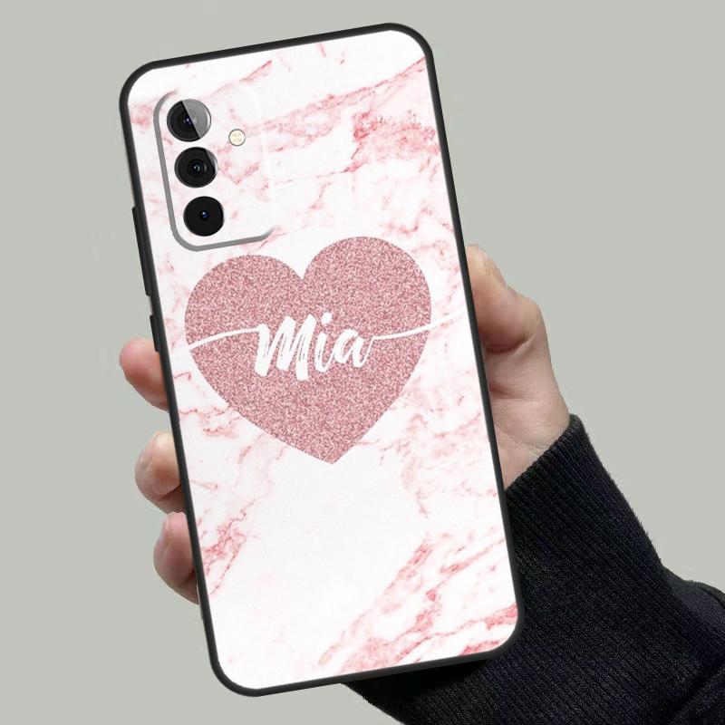 Personalised Name Initial Marble Case For Samsung Galaxy A54 A53 A52 A34 A32 A72 A13 A23 A14 A33 A12 A22 A71 A51 Phone Cover