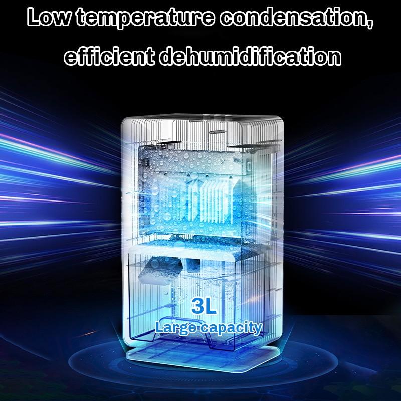 3L Large Capacity Household Air Dehumidifier Compressor Bathroom Basement Air Dryer Indoor Moisture Absorber Machine