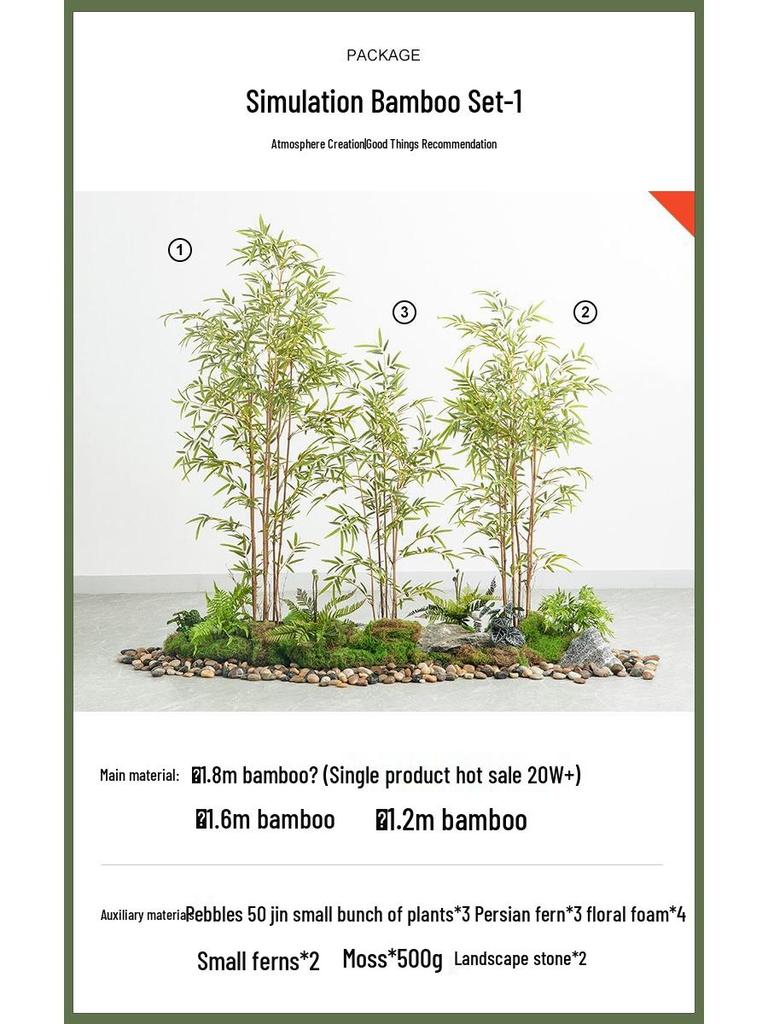 Zen Bamboo Artificial Green Plant: Outdoor Privacy Screen & Decorative Potted Fence