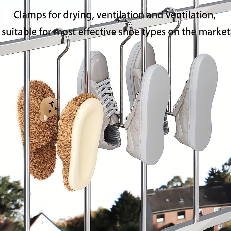 Stainless Steel Shoe Rack Hanging Drying Rack Bathroom Organizer Space Saving Multi-Functional for Entryway Balcony