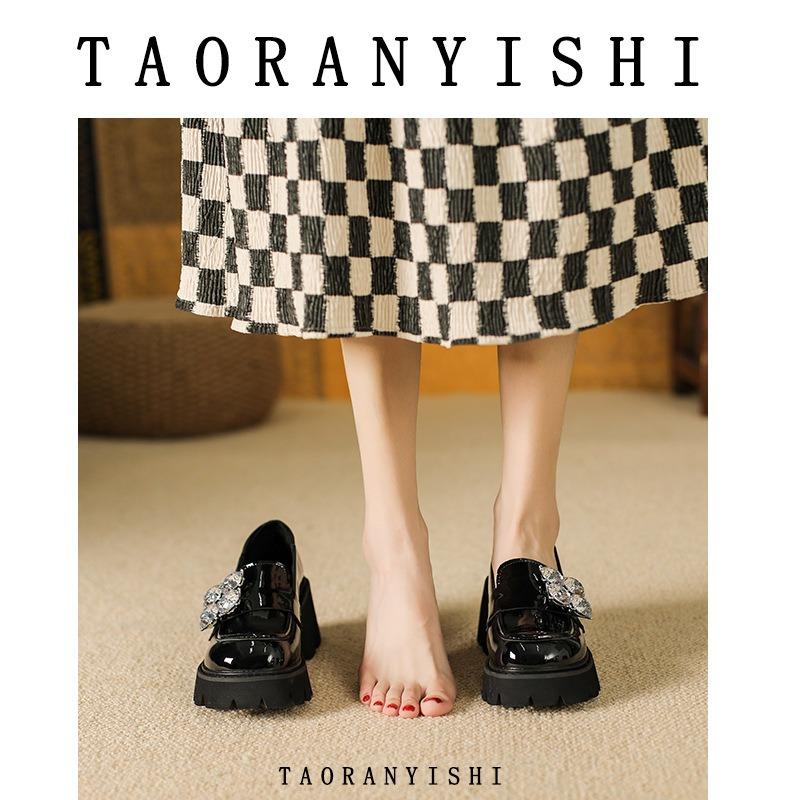 Zhao Ruth Spring New Sweet Women's Shoes Medium Heel One Pedal Single Shoes Large Size Women's Shoes-4