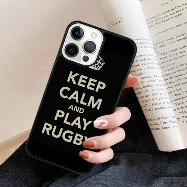 Keep Calm and Play Rugby Phone Case Back Cover for iPhone 17 Air 16 15 14 13 11 12 Pro Max Plus Fundas Coque