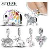 Charm Bead Charms Plata Elephant Squirrel Tiger Bead Charms for Charm Bead Charms copper Bracelets Bead Charms Jewellery Making Womens Gift
