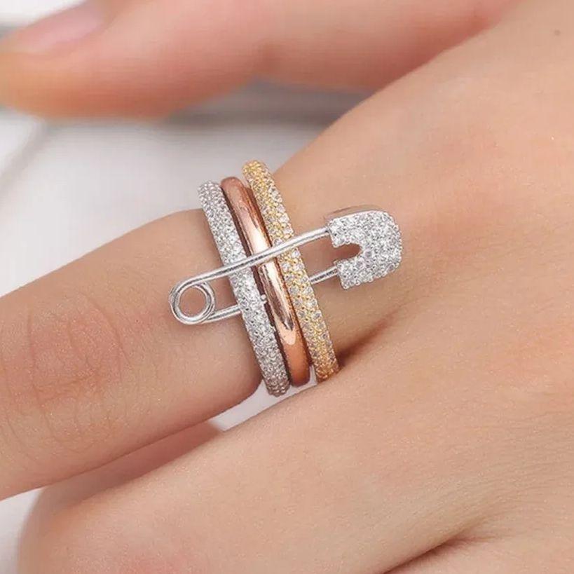 

Stacked Rings Fashion Trend Street Style Gift For Friends, Birthday Party Surprise Zircon Ring Jewelry Gifts 10