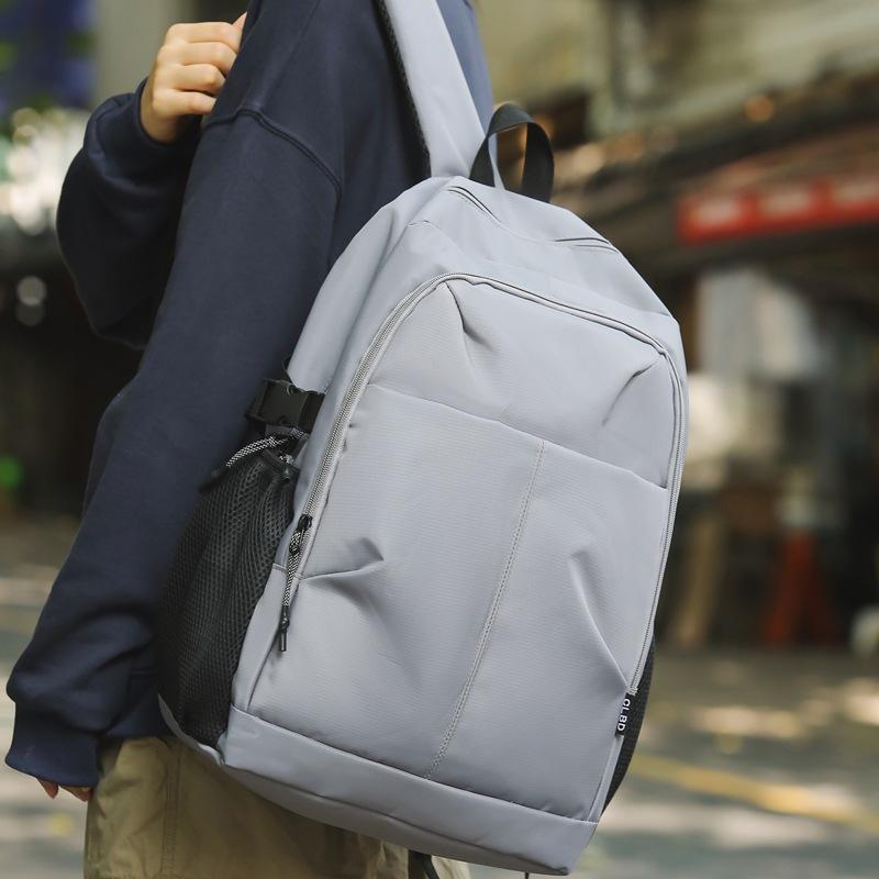 Men's Outdoor Backpack Solid Color Women Large Capacity Backpack Student School Bag