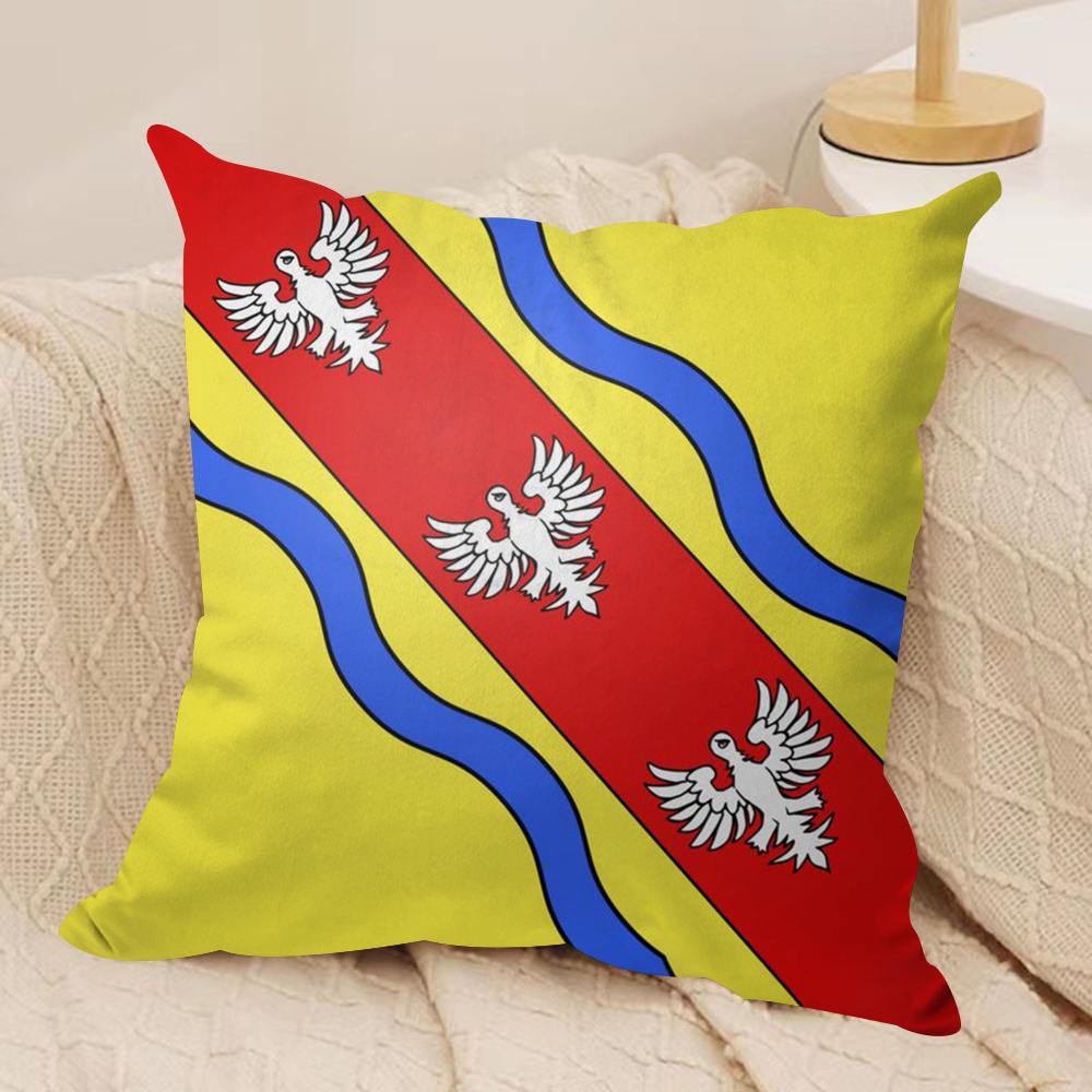 France Lorraine Region Cushion Cover Silky Short Plush Double-Sided Printed Pillow Case for Sofa All Seasons Home Decor Gift