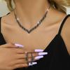Sophisticated Rhinestones Bridal Accessory Set Stylish Necklace and Earring Ornament Sparkling Crystal Bride Jewelry