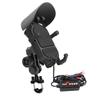 Motorcycle Handlebar Phone Holder Bracket 15W QC 3.0 Wireless Charging 12V-24V