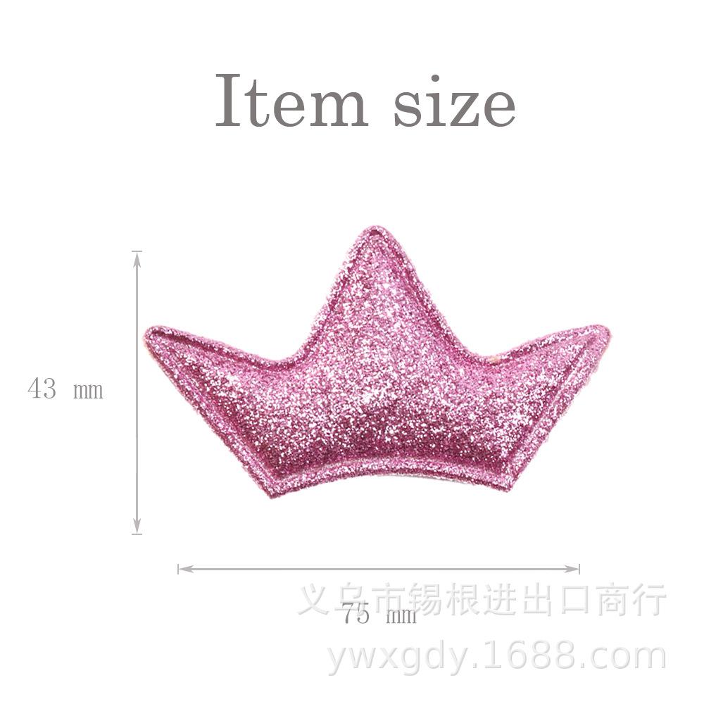 Multi-color 3D Glitter Cotton Crown Fabric Patch