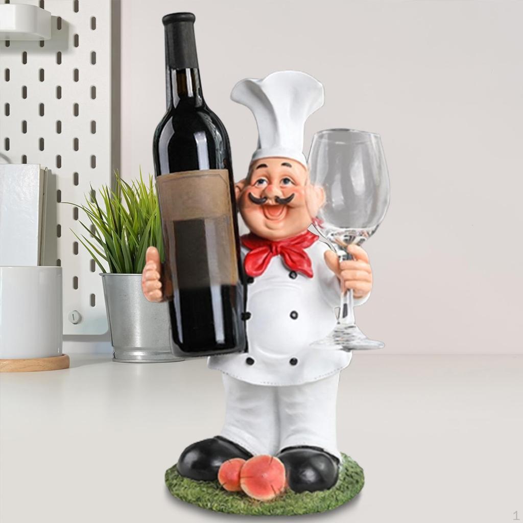 Bottle Holder Resin Crafts Table Statue Creative Storage Stand Rack for Countertop Kitchen