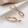 Earrings for Women: European & American Style, Geometric Cross Design, Zircon 585 Rose Gold French Earrings