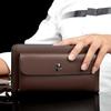 Herren Doppelreißverschluss Business Clutch: Handtasche mit großer Kapazität für Handy und mehreren Kartenfächern