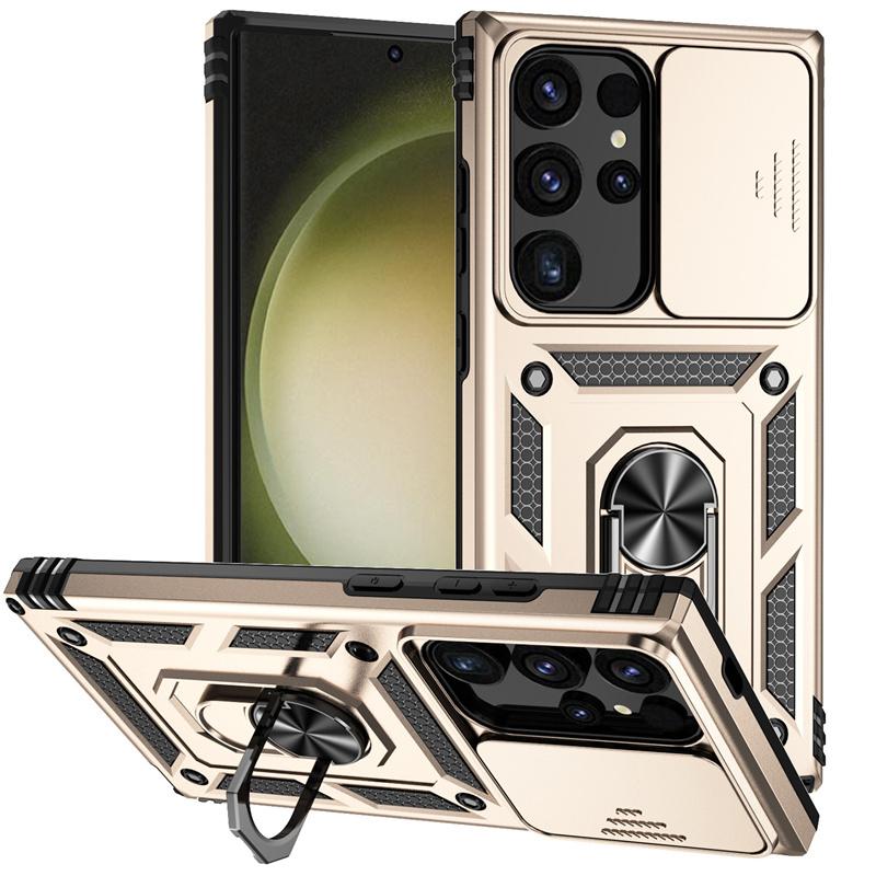 Ochranné pouzdro na telefon Armor Shockproof pro Samsung Galaxy S23 S22 S21 S20 Ultra S10 Plus S20FE S21FE Note 20 Kryt držáku kroužku Lens Protect
