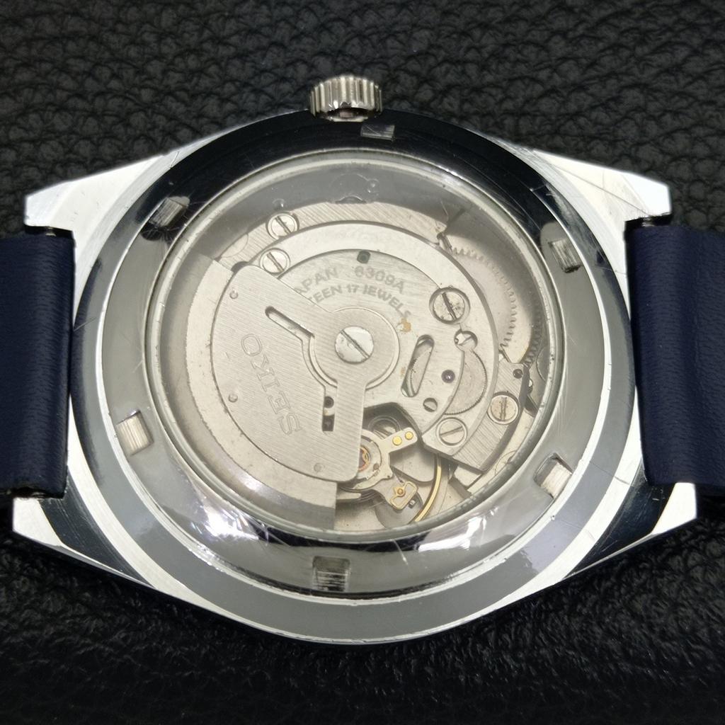 REFURBISHED VINTAGE SEIKO 5 AUTOMATIC 6309A JAPAN MENS BLUE DIAL WATCH a440892-4