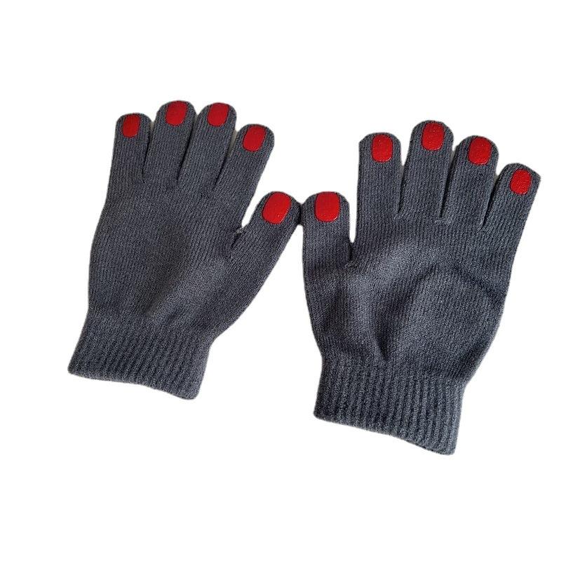 Nail polish gloves winter wool knitting solid color funny finger gloves cycling warm trendy