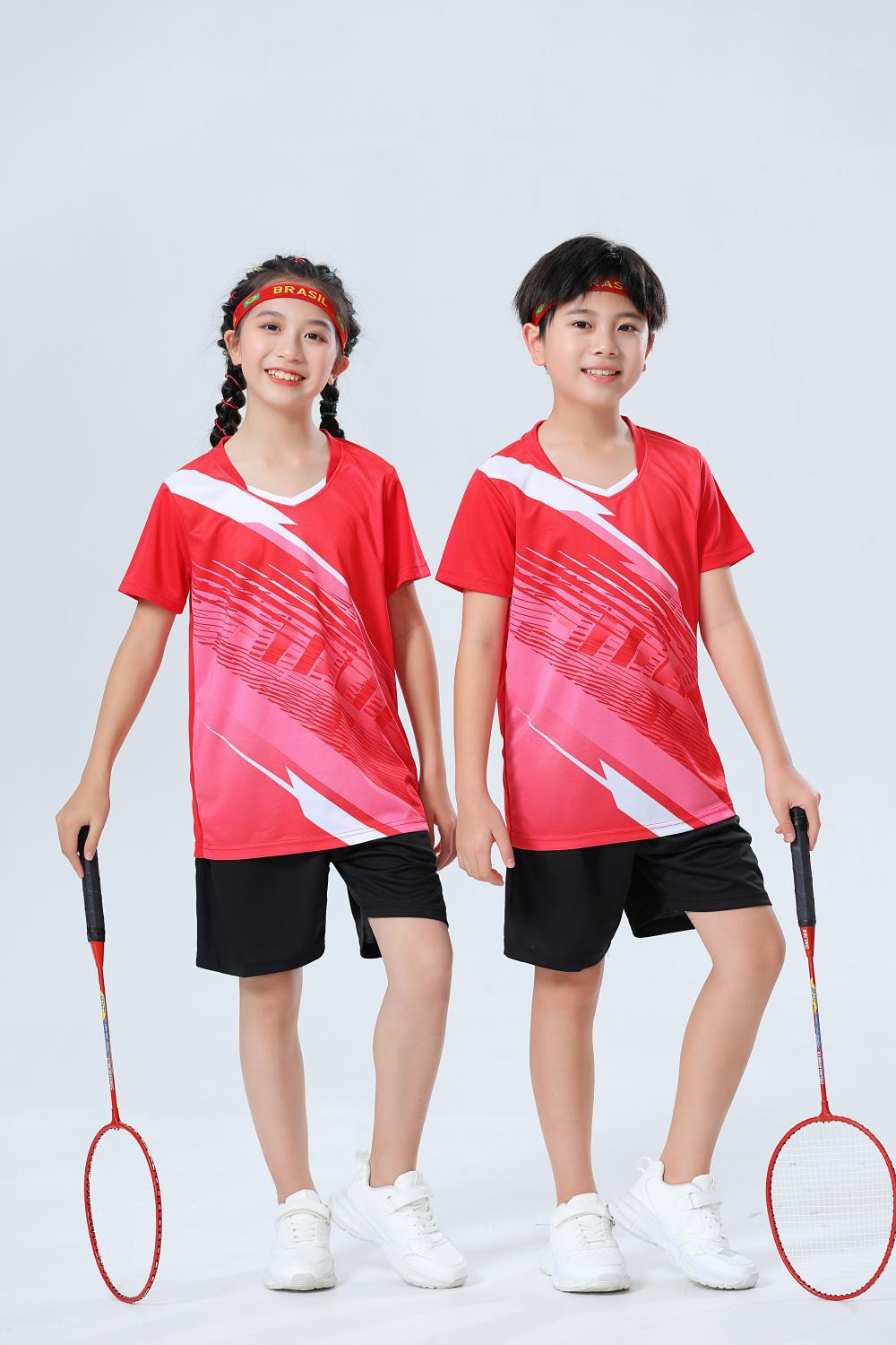 

Быстросохнущий Унисекс Спортивный Комплект для Волейбола и Бадминтона: Джерси с коротким рукавом Women s XL красный