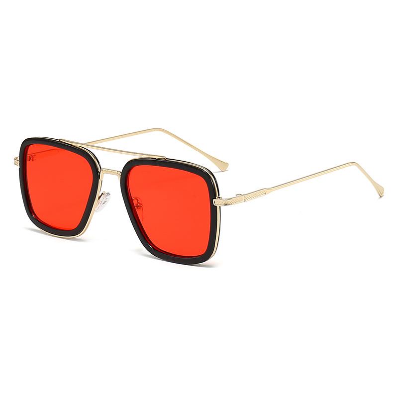Stylish Men's Square Frame Sunglasses Inspired by Iron Man and Spider-Man - Trendy European and American Design, Large Frame