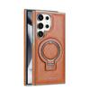 Applicable To Samsung S24Ultra Mobile Phone Case Racket Holder Galaxy Magnetic Suction S23plus Creative 24 + Men's Leather Case