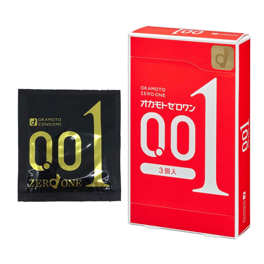Okamoto Okamoto Zero One Pack of Polyurethane Condoms, 0.01mm, 3, (PU)