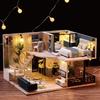 Puppenhaus Bausatz 3D Holz Mini Puppenhaus Montage Gebäude mit Möbelbausatz Spielzeug Kinder Geburtstagsgeschenk 3D Puzzle Handgefertigt