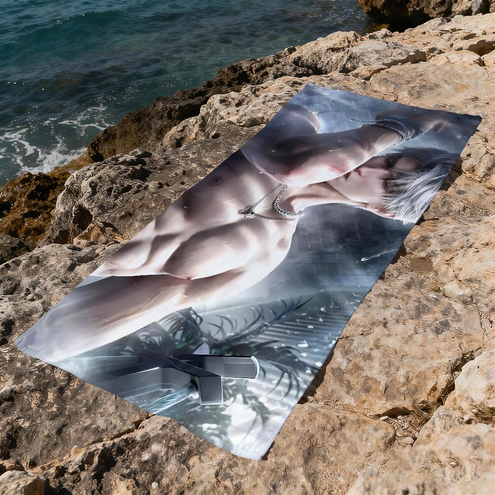 Sylus Love And Deepspace Towel Large Quick-Drying Microfiber Soft Beach Towel For Travel Fitness Sauna Bathing Camping