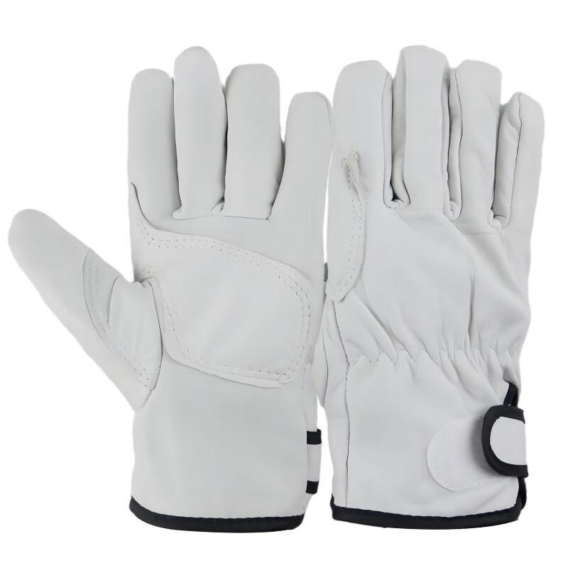 Handun Sheepskin Velcro Double-Layer Gloves белый