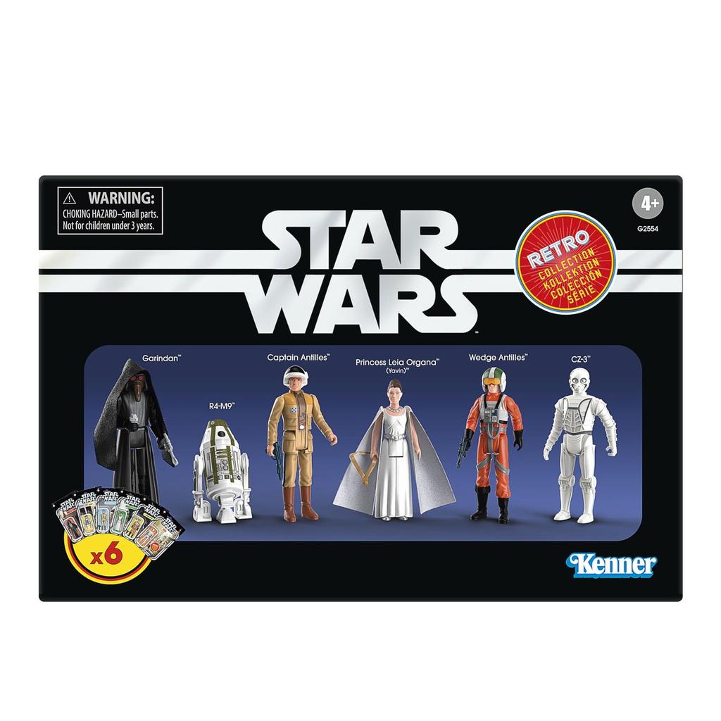 Star Wars Retro Collection A New Hope 3.75-Inch Action Figures 6-Pack G2554 Garindan Princess Leia Wedge Antilles Hasbro Collectible Toys