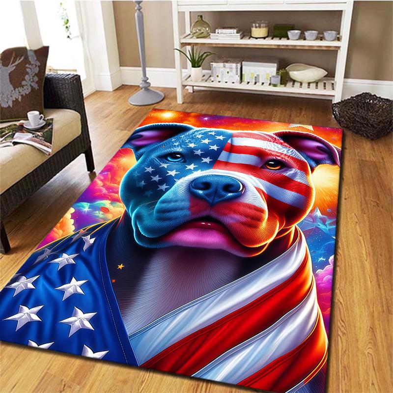 American Animal Pattern Square Carpet,Area Rug,Carpet Rug for Living Room Bedroom Sofa Playroom Decor,Non-slip Floor Mat,Holiday Birthday Gifts