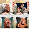 The RRock Face FUNNY Cushion Cover Natural Linen Organic Fabric DoubleSided Printing Room Sofa Decor Pillow Case