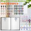 12/24PCS Creative Cross Personalized Magnetic Bookmarks DIY Student Supplies Paper Books Page Marking Interlayer Bookmarks