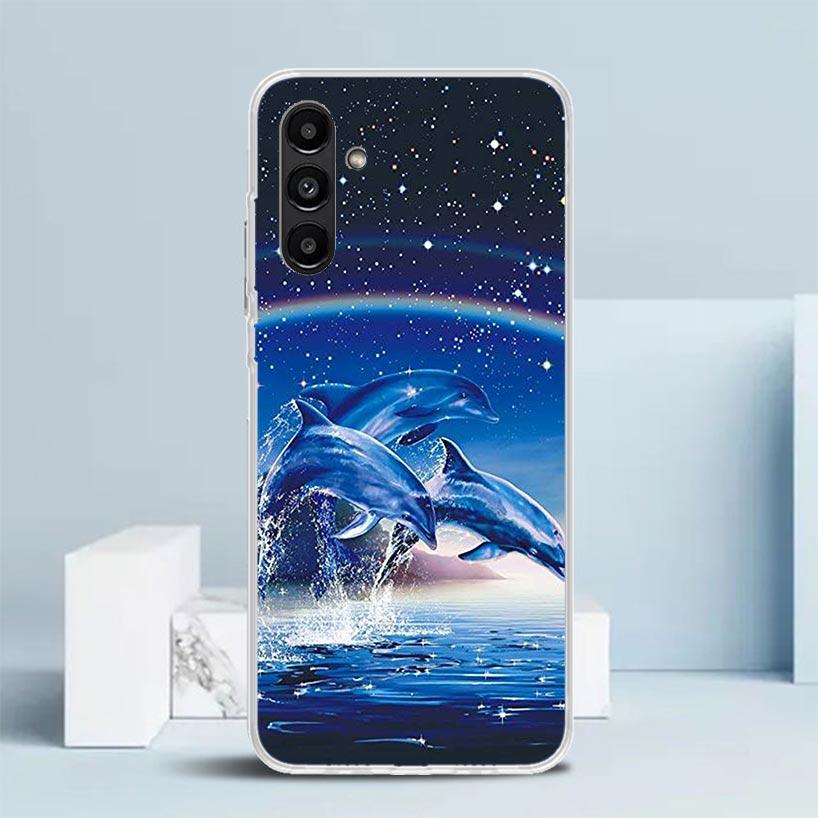 Ocean Animal Cute Dolphin Phone Case For Samsung Galaxy A17 A37 A57 A16 A15 A14 A13 A56 A55 A54 A53 A36 A35 A34 A33 A26 A25 A24