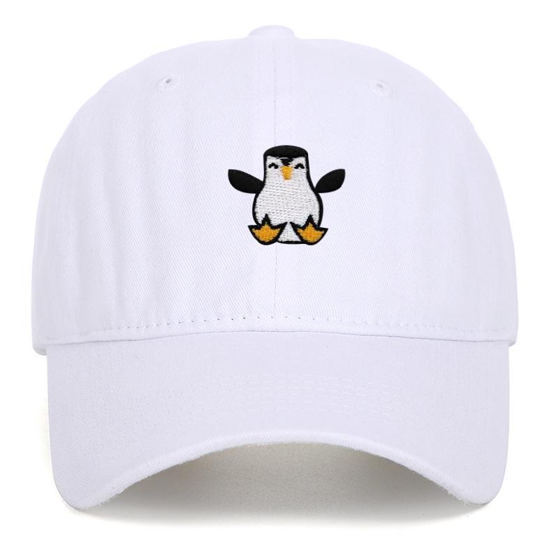Vyšívaná tučňáčí baseballová čepice - Unisex Retro měkký kšilt Sluneční klobouk