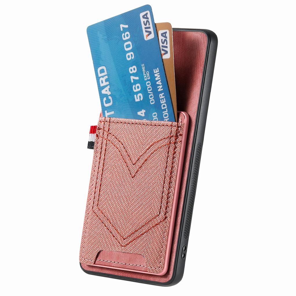 Phone Case For Xiaomi Redmi 14C 4G/14R 5G/Poco C75 4G Retro Jean Cloth Texture Leather Back Cover Card Holder