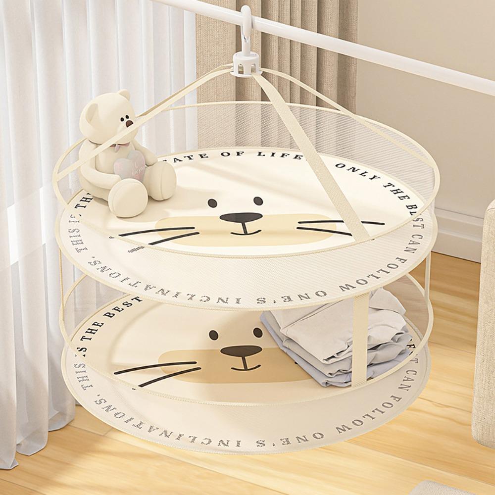 

Multifunctional Dry Clothes Net Pocket 1/2 Layer Drying Bag Clothes Drying Basket For Household White Single layer