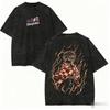Vintage Washed Demon Slayer Anime Graphic T Shirt Men Women  Cotton Short Sleeve Tee Streetwear Casual Tops Yk Clothes